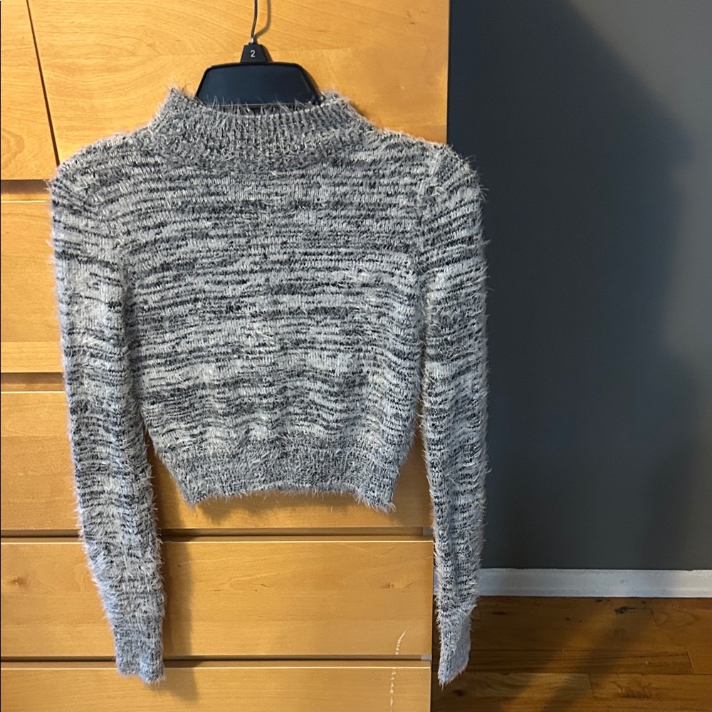 Express Black and Gray Turtleneck Sweater